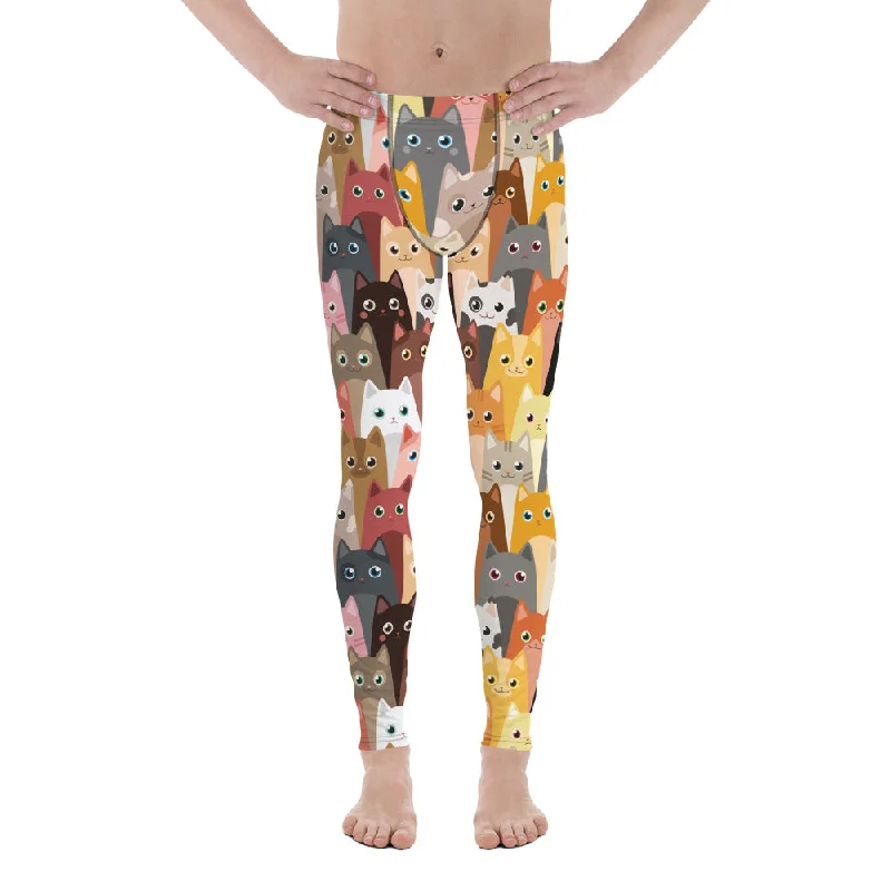 Noble And Elegant Cartoon Cats Men's Leggings