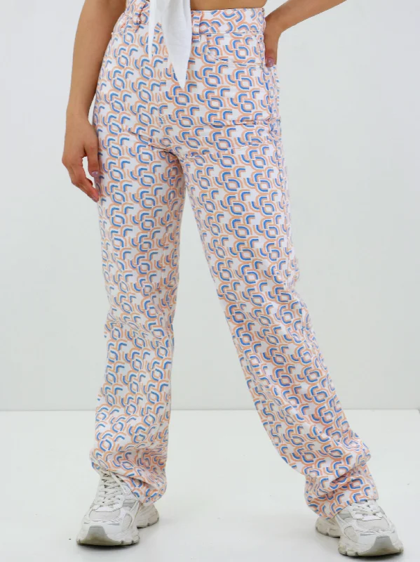Preview New Products Women's Straight Fit Graphic Printed Jeans,Multi