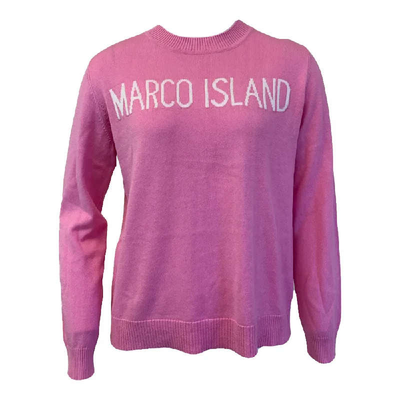 Smart Comfort Wear Marco Island Cotton Cashmere Crew Neck Sweater - Bubble Gum
