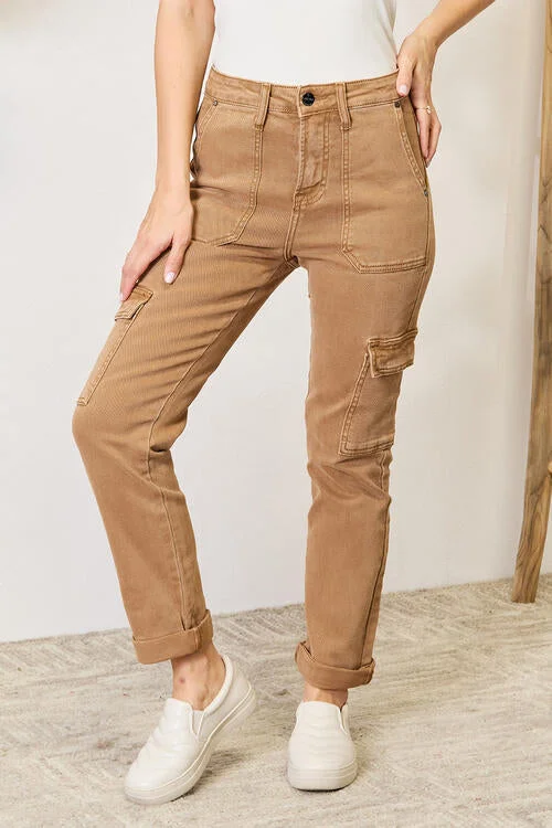 Elegant Series Risen Full Size High Waist Straight Jeans with Pockets