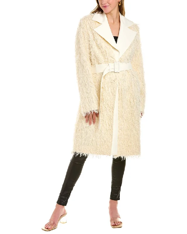 Street Fashion Helmut Lang Wool-Blend Fringe Coat