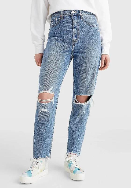 Fashion And Simplicity Tommy Jeans Womens Ultra High Mom Jeans, Medium Denim Blue