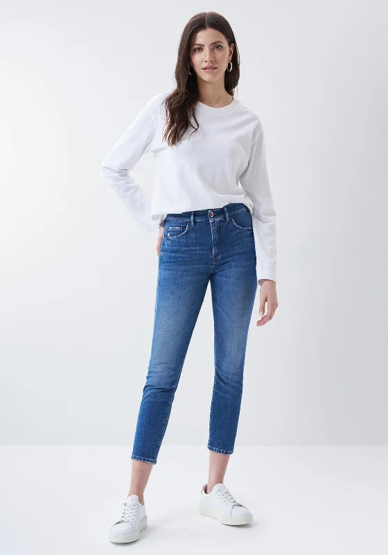 Casual Chic Salsa Push In Glamour Cropped Slim Jeans, Blue