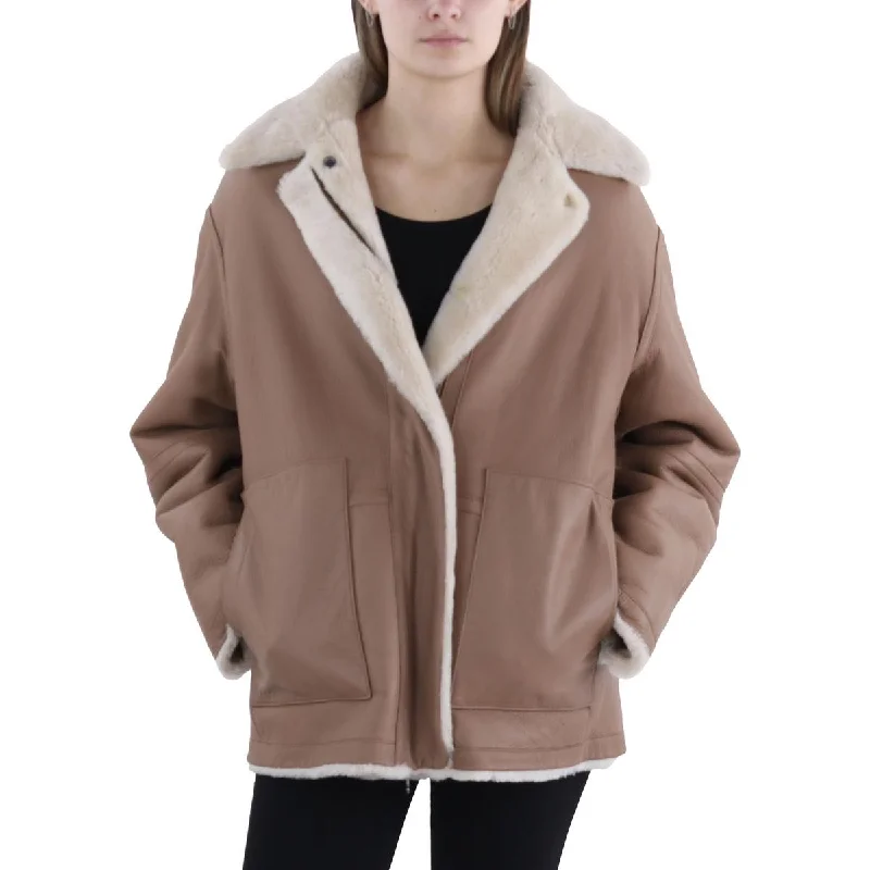 Carefree Vince Womens Shearling Midi Walker Coat