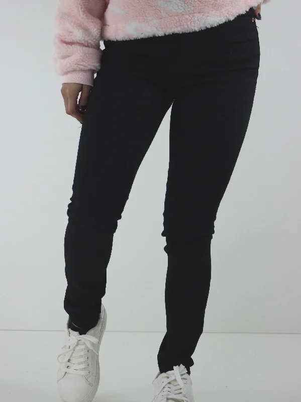 Fashion Must-have Women's Plain Solid Ripped Jeans,Black