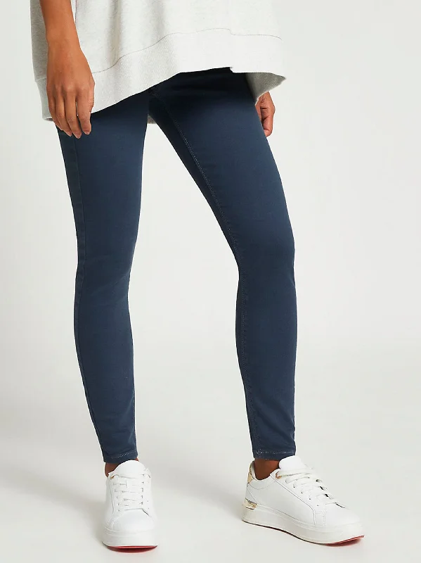 Exquisite Craftsmanship Women's Plain Solid Pregnancy Pant,Navy