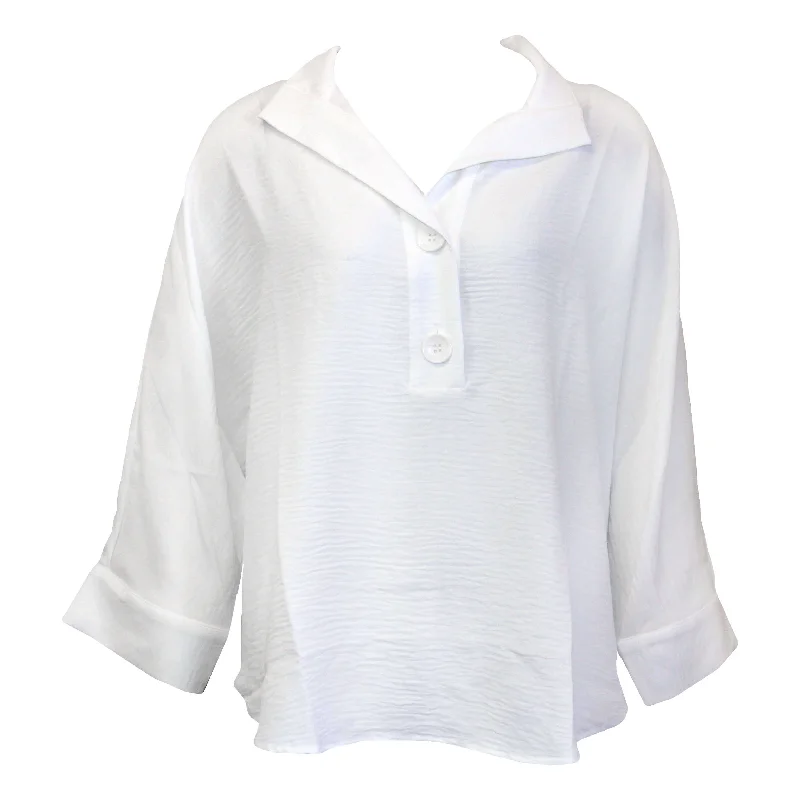 Soft Comfort Wear Renuar High Twist Woven Blouse - Crème