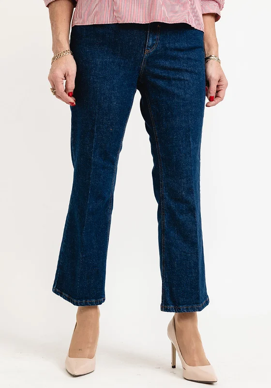 Effortless Comfort iBlues Under Cropped Bootcut Jeans, Dark Blue Denim