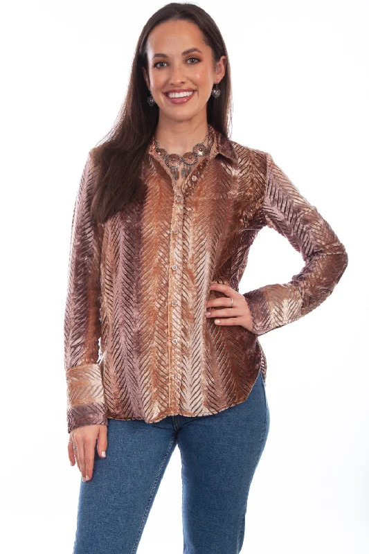 Soft Comfort Scully Womens Fashionable Animal Burnt 75% Viscose/25% Nylon L/S Shirt