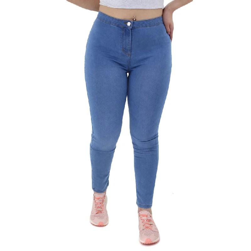 Fresh Comfort Women's Stretchy Denim Pant,Light Blue