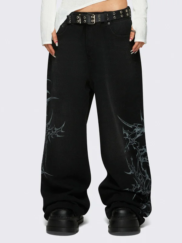 Cozy Look Blaze Graphic Baggy Jeans