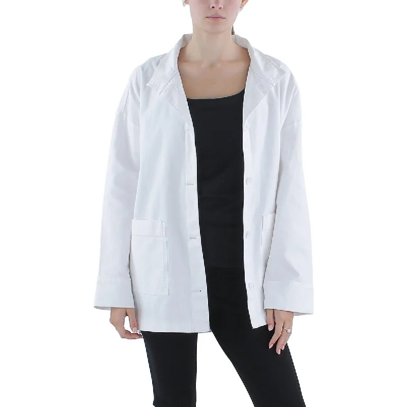 Slim Fit Womens Lightweight Stand Collar Shirt Jacket