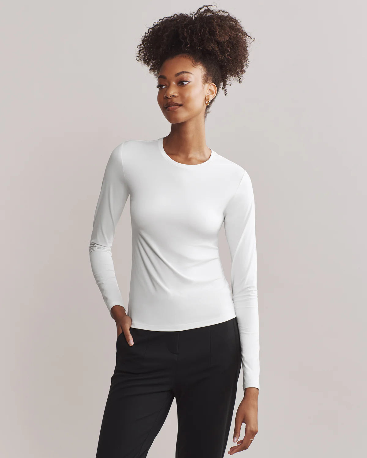 Cozy Apparel Rhone Women's Ultimate Layer Long Sleeve T-Shirt - Snow White