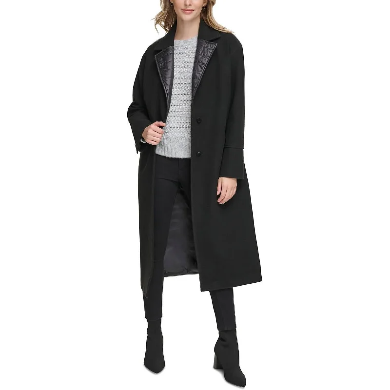 Fresh And Natural Calvin Klein Womens Mixed Media Puffer Long Coat
