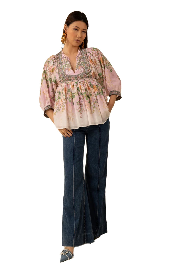 Stylish Ease Hale Bob Skyler Long Sleeve Top - Pink