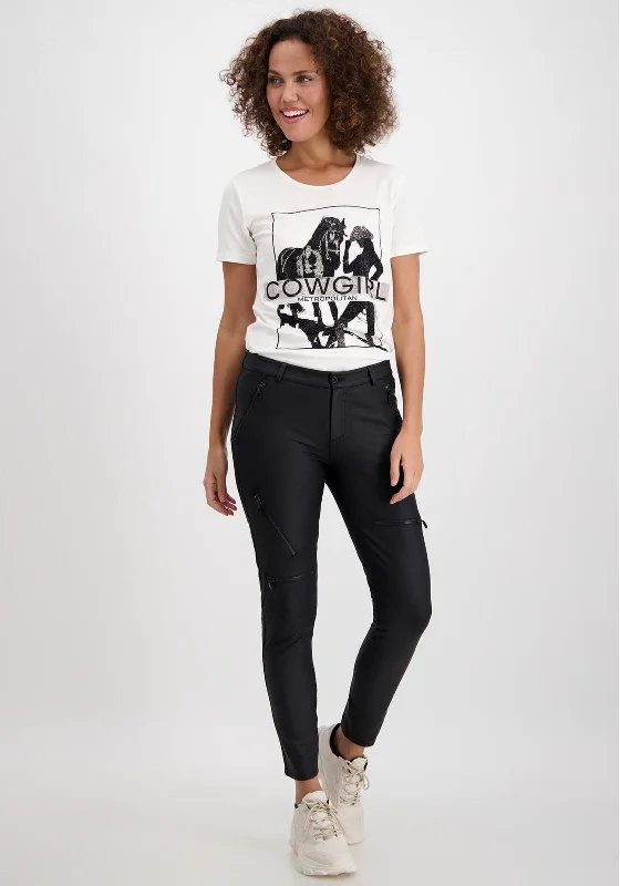 Chic Relaxation Monari Skinny Leg Faux Leather Jeans, Black