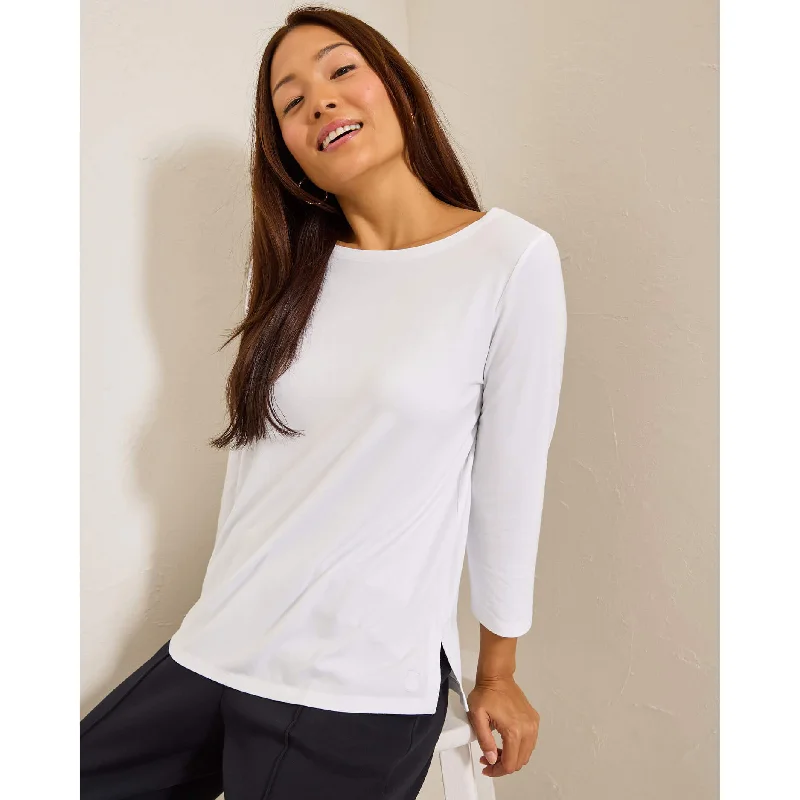 All-Day Outfits Tommy Bahama Women's Kona Isles 3/4 Sleeve Boat Neck Top - White