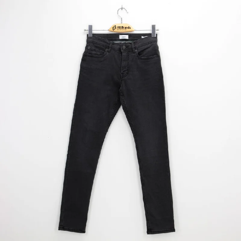 Effortless Style Women's Plain Mid Rise Jeans Pant,Black