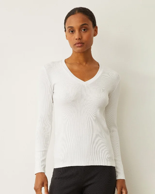 Relaxed Jackets Supimaluxe Rib Long Sleeve V Neck