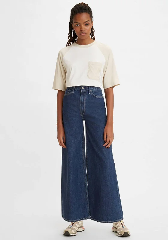 Luxe Comfort Levis® Made & Crafted® Full Flare Jeans, Orbit Rinse Blue 0000