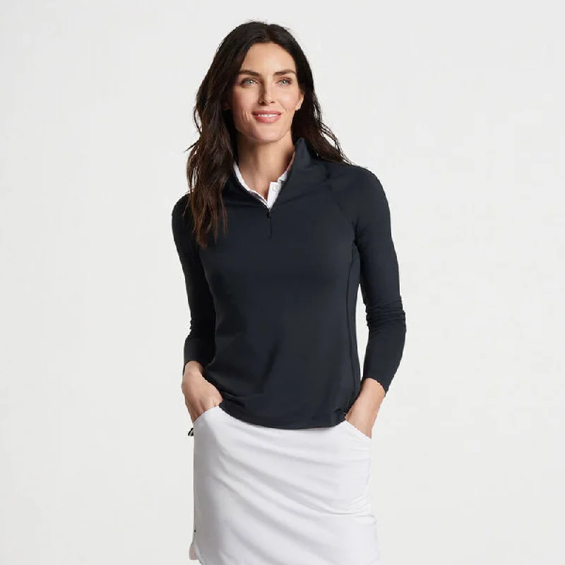 Comfortable Sweaters Peter Millar Women's Raglan Sleeve Perth Layer Quarter-Zip Pullover Sweater - Black*