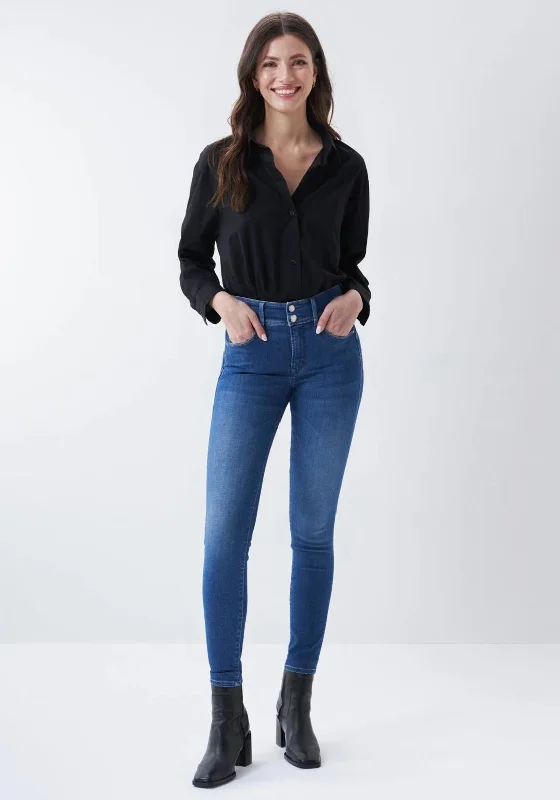 Casual Wear Salsa Secret Push in Skinny Jeans, Medium Blue Denim