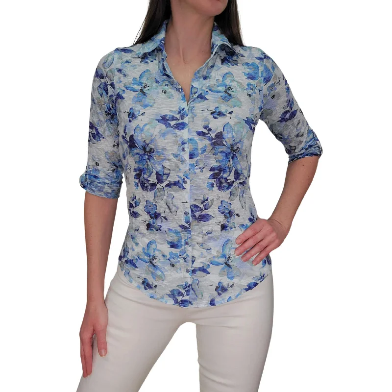 Comfortable Chic David Cline Roll Up Sleeve Top - Mist