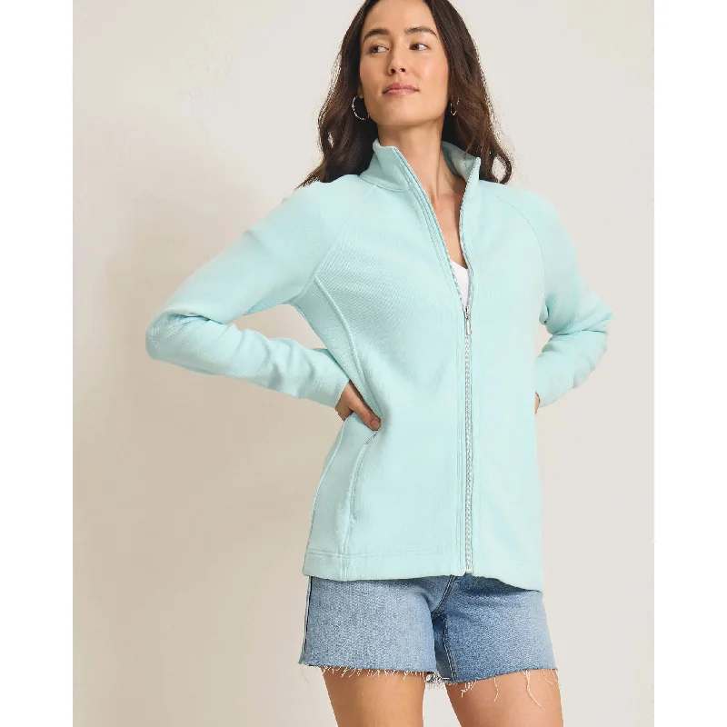 Comfy Layers Tommy Bahama Women's New Aruba Full Zip Sweatshirt - Iced Aqua