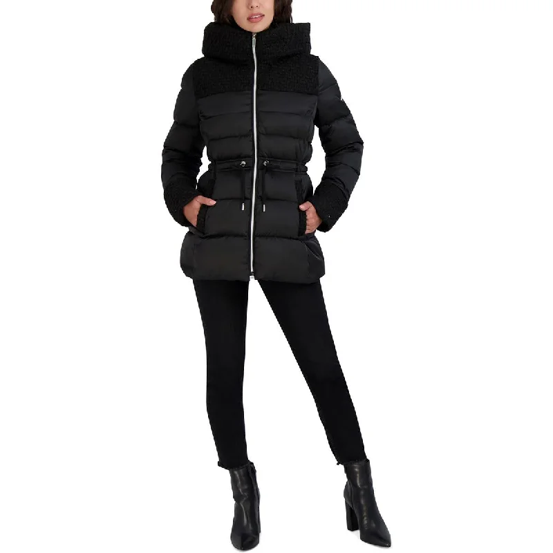 Nightclub Style Laundry by Shelli Segal Womens Hooded Midi Puffer Jacket