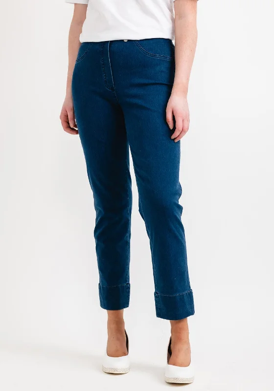 Fashionable Items Robell Bella 09 Ankle Grazer Denim Look Trousers, Blue Denim
