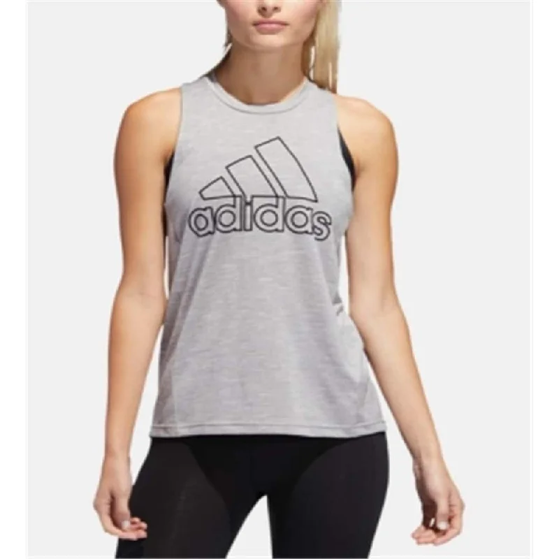 Comfortable Jeans Adidas Women's Sport 2 Street Logo Racerback Tank Top Gray Size XXS
