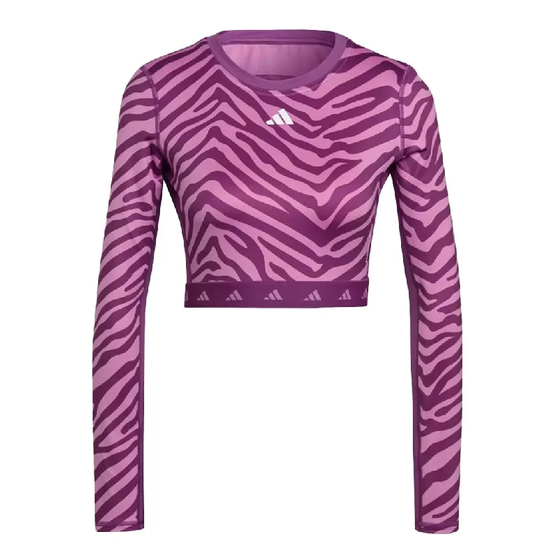 Exquisite Craftsmanship adidas - Women's Techfit Crop Long Sleeve Zebra T-Shirt (IB3610) Exquisite Craftsmanship adidas - Women's Techfit Crop Long Sleeve Zebra T-Shirt (IB3610)