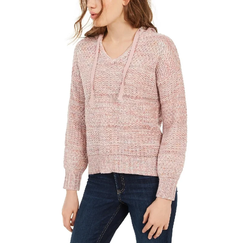 Artistic Temperament American Rag Juniors' Mixed-Knit Pullover Hoodie Purple