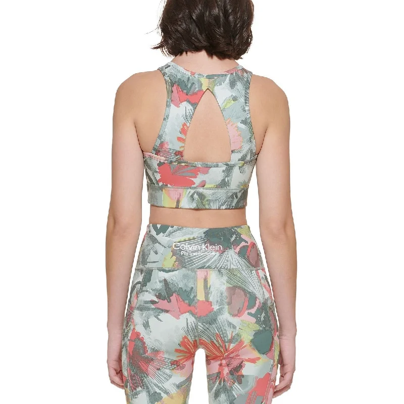 Bright Colors Calvin Klein Women's Medium Impact Longline Sports Bra Green Size Large Bright Colors Calvin Klein Women's Medium Impact Longline Sports Bra Green Size Large