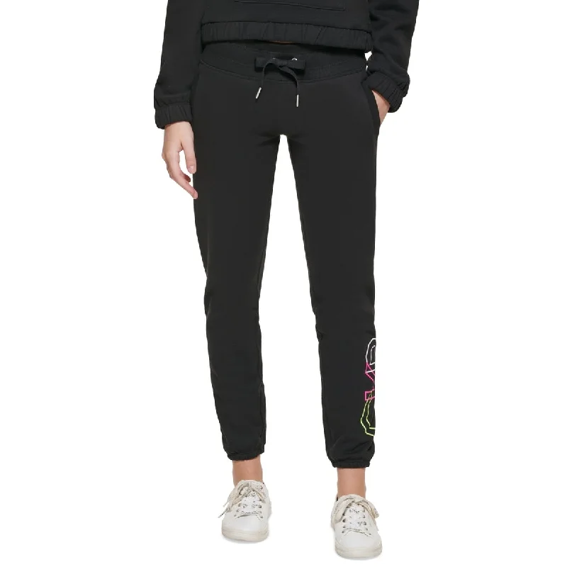 Casual Chic Calvin Klein Women's Outline Logo Joggers Black Size Small