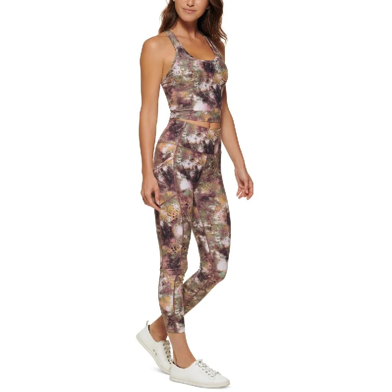 Sports And Leisure Calvin Klein Women's Printed Racerback Cropped Tank Top Purple Size Small