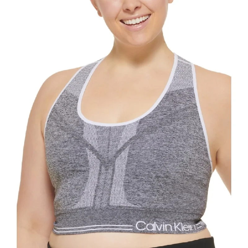 Sports And Leisure Calvin Klein Women's Reversible Impact Sports Bra Gray Size 2X