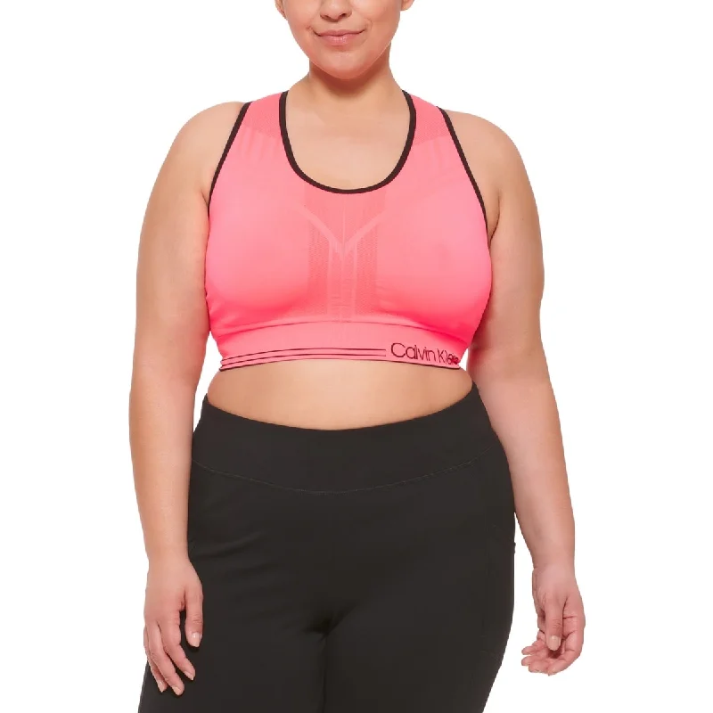 Soft Wearables Calvin Klein Women's Reversible Medium Impact Sports Bra Orange Size 1X Soft Wearables Calvin Klein Women's Reversible Medium Impact Sports Bra Orange Size 1X