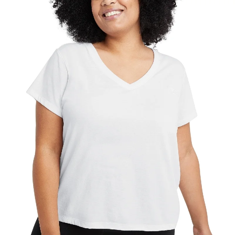 European Plan Champion Women's Powerblend T-Shirt White Size 1X