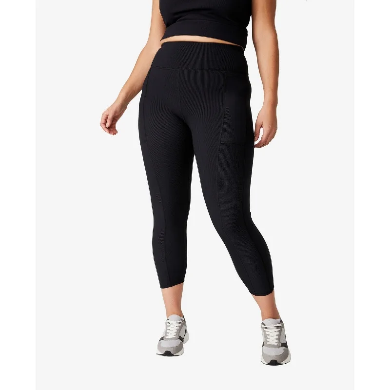 Perfect Tailoring COTTON ON Women's Active Rib Pocket 7/8 Leggings Black - 12W