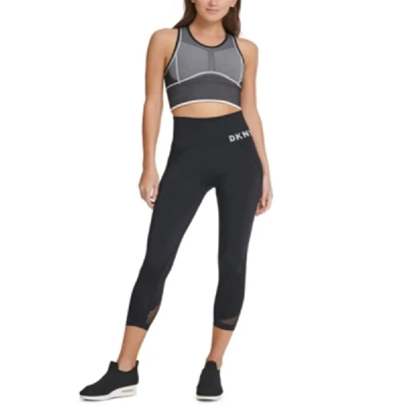 Fashionable And Versatile DKNY Women's Bralettes Logo Back Low Impact Sports Bra Gray Size Large - L Fashionable And Versatile DKNY Women's Bralettes Logo Back Low Impact Sports Bra Gray Size Large - L