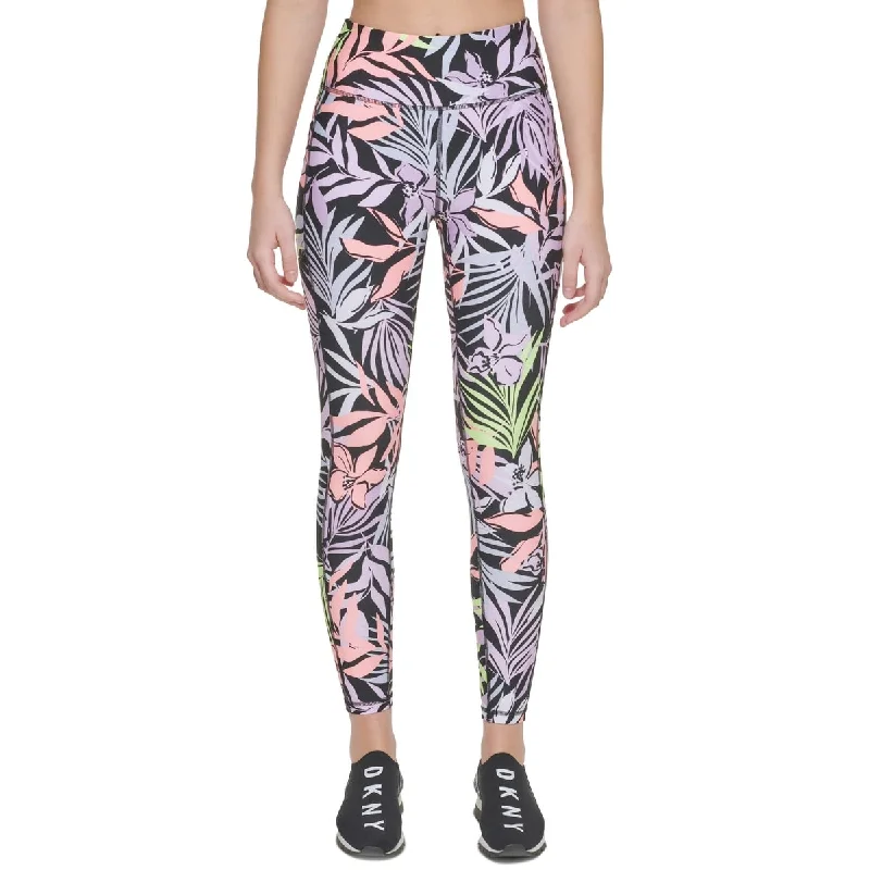 Cute Style DKNY Women's Printed High Waist 7/8 Leggings Pink Size X-Large - XL
