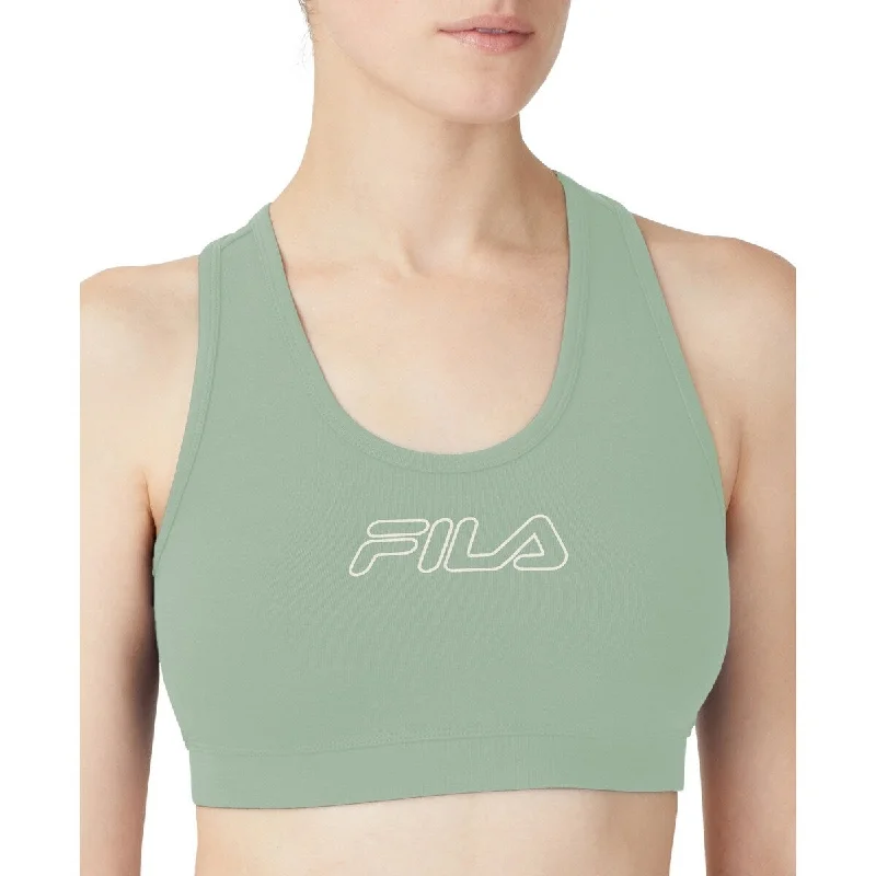 Exquisite Tailoring Fila Women's Bloom Logo Pullover Jersey Sports Bra Green Size 2X Exquisite Tailoring Fila Women's Bloom Logo Pullover Jersey Sports Bra Green Size 2X