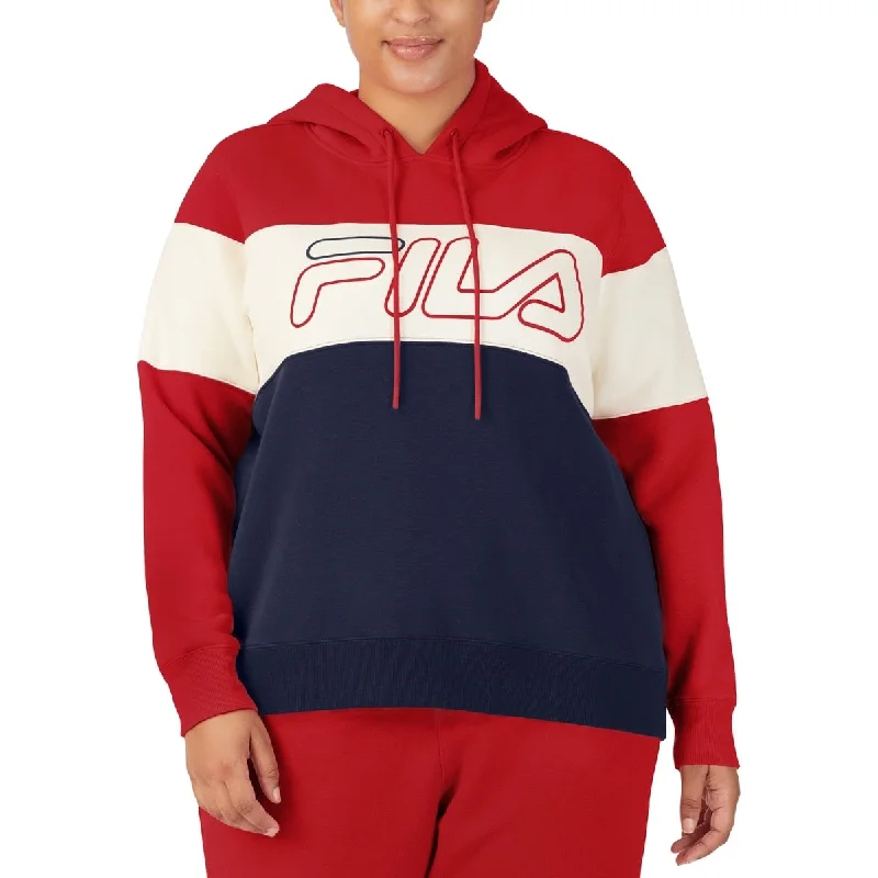 Timeless Comfort Fila Women's Timeless Logo Colorblocked Hoodie Red Size 3X