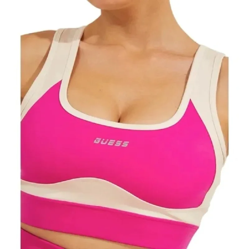 Warm And Comfortable Guess Women's Contrast Cutout Back Active Bra Pink Size X-Small Warm And Comfortable Guess Women's Contrast Cutout Back Active Bra Pink Size X-Small