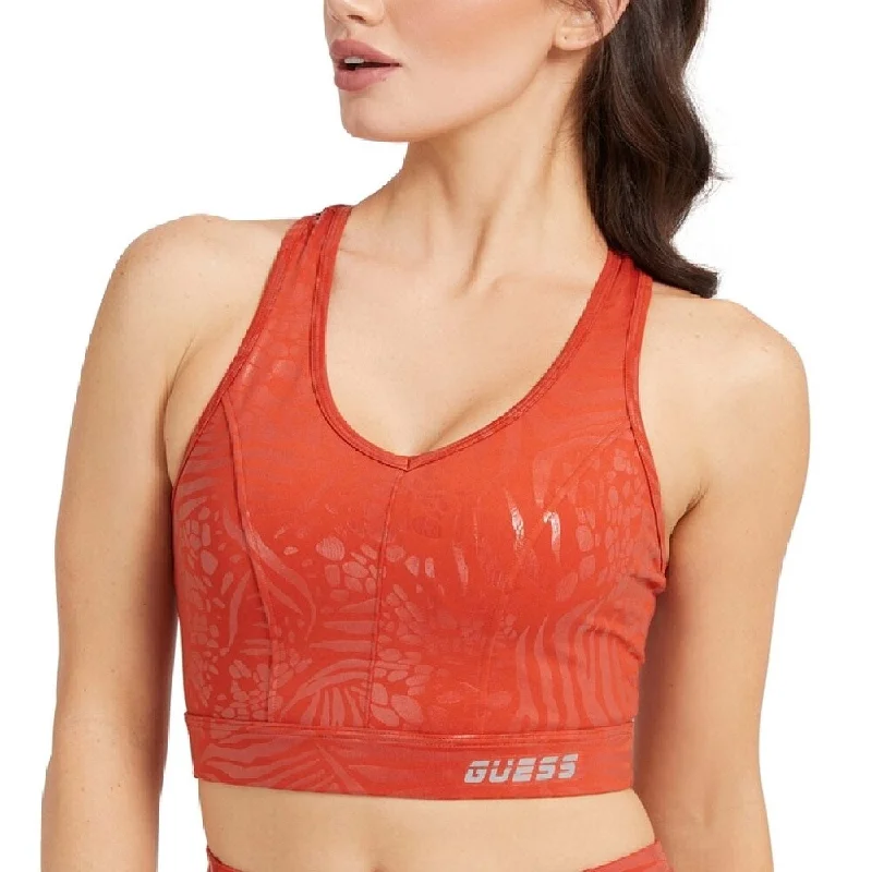 Stylish Jackets Guess Women's Deborah Low Impact Sports Bra Red Size Large