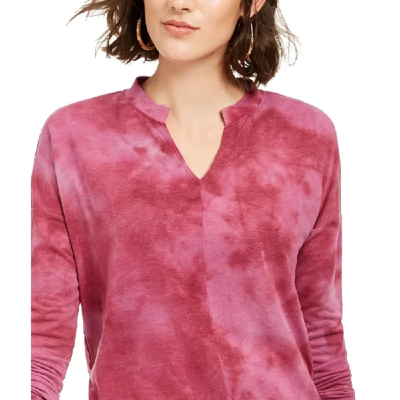 Casual Fit Wear Hooked Up By Iot Junior's Tie Dye Sweatshirt Red Size X-Large