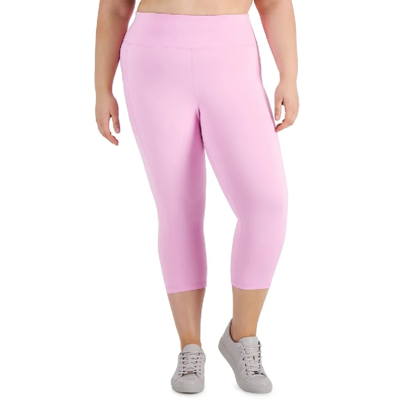 Everyday Outfits ID Ideology Women's Cropped Leggings Pink Size 2X