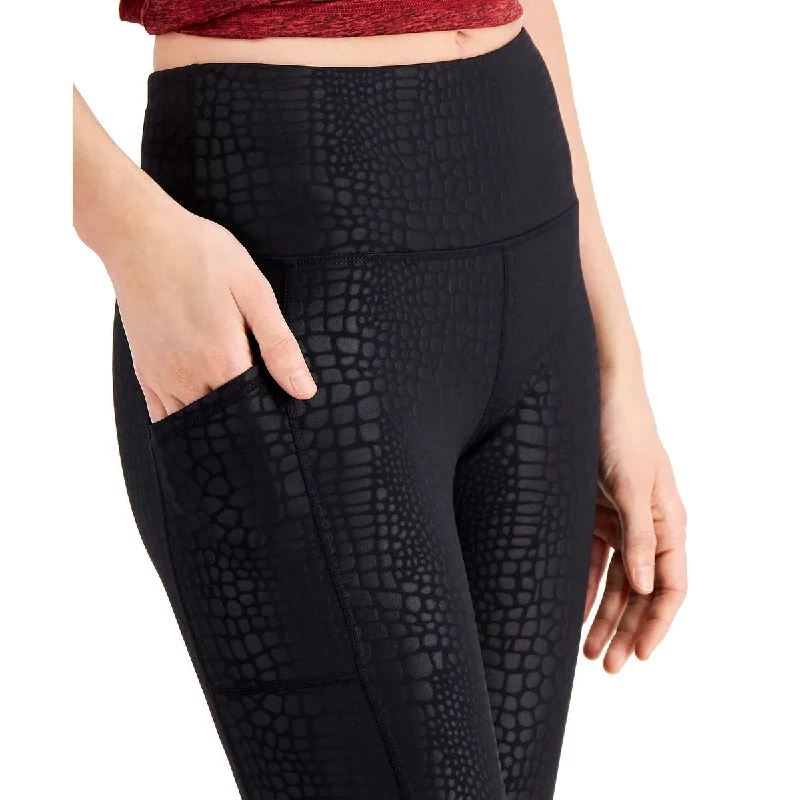 Celebrity Must-have Id Ideology Women's Embossed Side Pocket 7/8 Length Leggings Black Size Medium Celebrity Must-have Id Ideology Women's Embossed Side Pocket 7/8 Length Leggings Black Size Medium