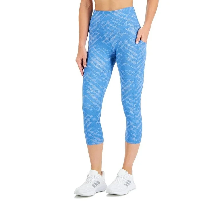 Effortless Outfits ID Ideology Women's Galactic Cropped Leggings Blue Size Petite Small